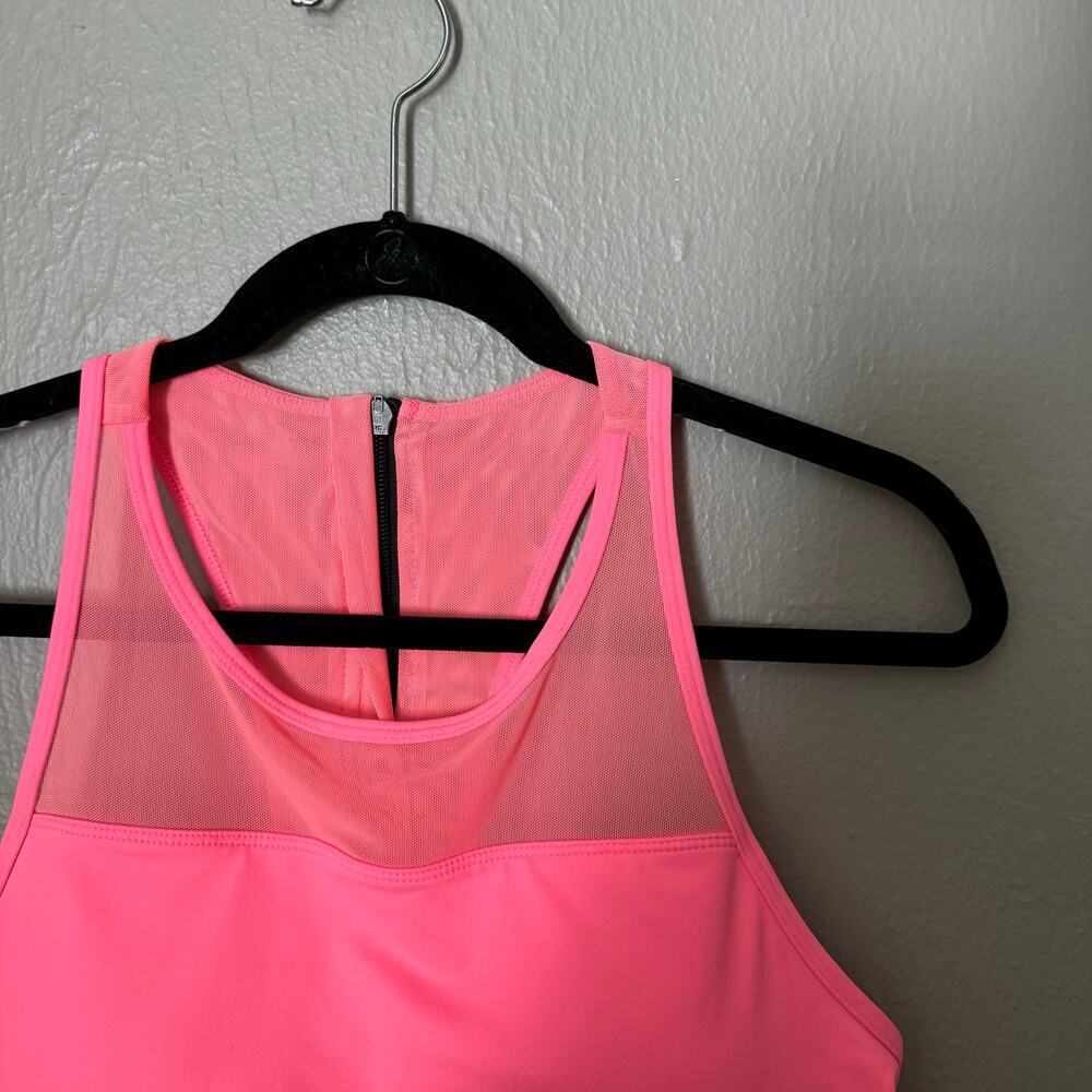 ZYIA Hot Pink Mesh High Neck Sports Bra Size XXL casual comfort everyday zip up - Picture 3 of 8